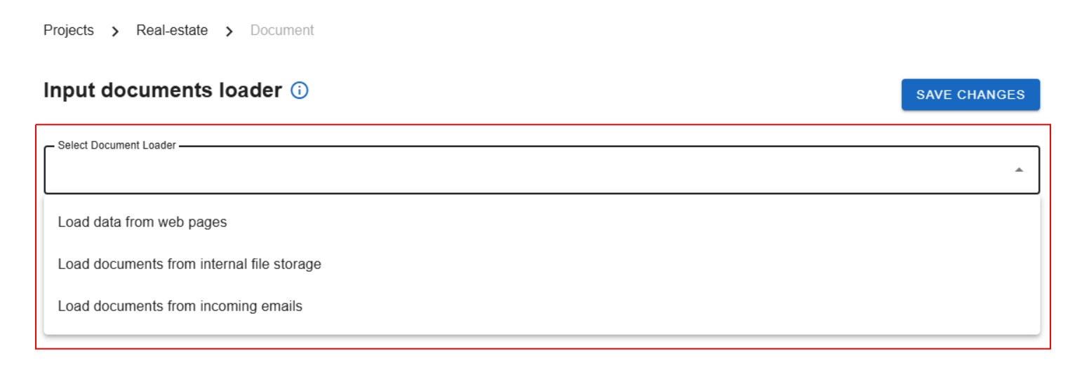 How to select data loader within Datavestigo